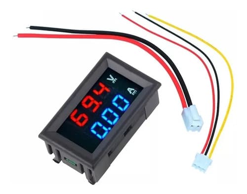 0.56 Azul Vermelho Led Mini Voltímetro Embutir Dc 100v 10a